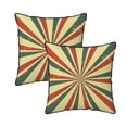 thumbnail image 1 of DouZhe Velours Décoratif Coussin Couvre Lot de 2, Doux Carré Cushion Cover avec Fermeture Éclair Invisible Lignes Rétro Sunburst Impression, 18" X 18", 1 of 6