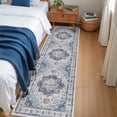 thumbnail image 3 of Roxstand 2x8 Hallway Runner Rug, Vintage Medallion Washable Kitchen Rug, Non Slip Stain Resistant Carpet for Entryway Bedroom, Blue, 3 of 10