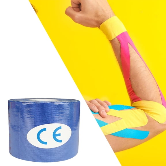 FITYLE Athletic Tape Cohesive Tape Elastic Wrap, 5M Breathable Protective Tape Self Adhering for Knee, Wrists, Shoulder Body Fitness deep blue