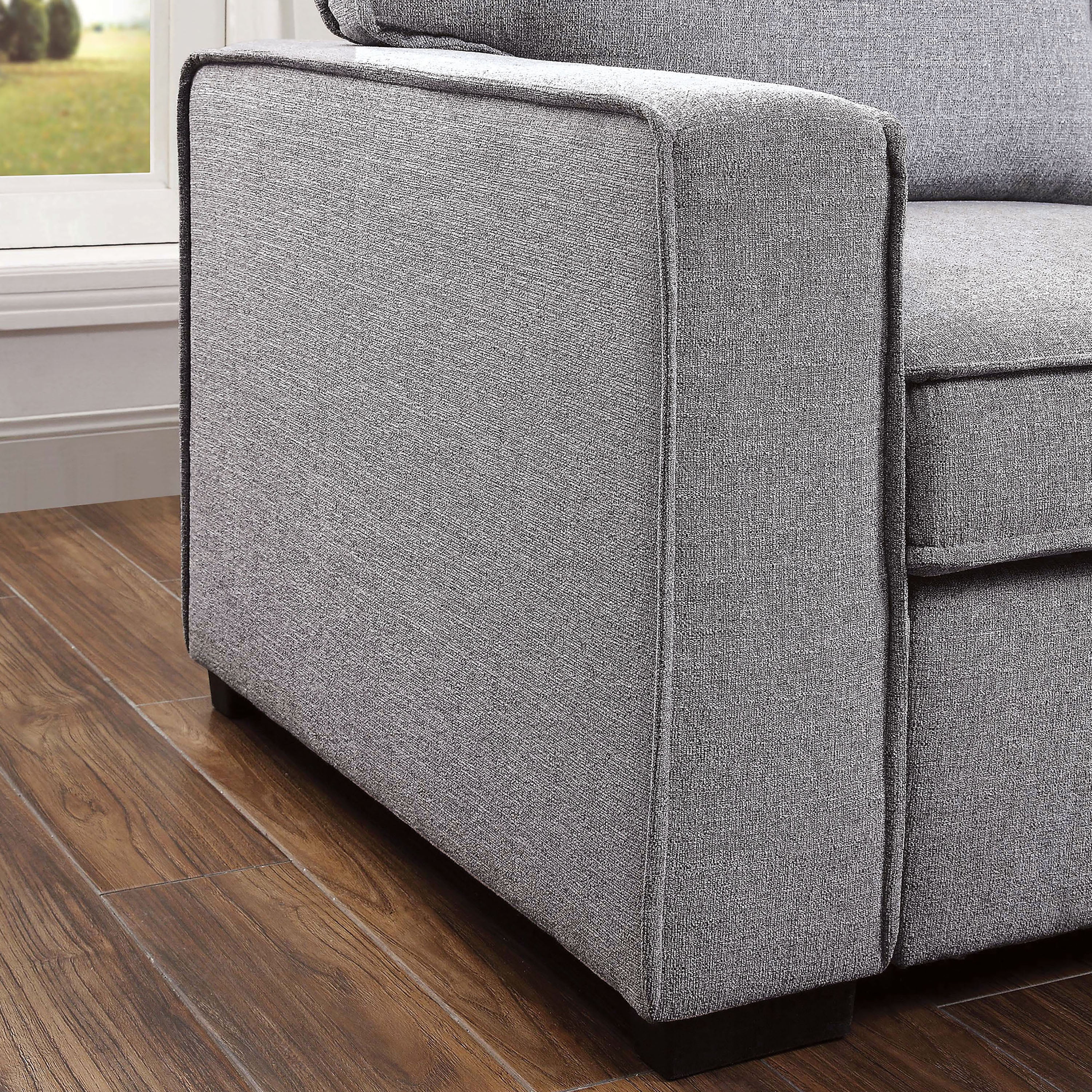 Furniture of America Contemporary Tufted Fabric Chris Sectional, Gray