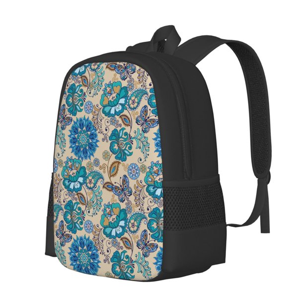 Balery Vintage Floral Butterflies Mochila para hombre y mujer - Tela Oxford 600D resistente - Gran capacidad, resistente al agua, ideal para la escuela, viajes y senderismo
