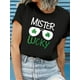 thumbnail image 2 of Playera estampada para mujer, divertida e inspiradora, novedosa, informal, de manga cortaSt. Patrick'S Day Stylish Glasses Printed Short-Sleeve T-Shirt - 312Father's Day, Mother's Day, New Camisetas, 2 of 8