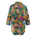 thumbnail image 5 of Xoenoiee Tropical Plumeria Flower Palm Leaves Print Women's Swimsuit Coverup Button Down Beach Cover Ups Shirt Dress Summer Casual Oversized Vacation Swimwear with Pocket, Size XL, 5 of 7