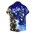 thumbnail image 4 of Mens Manga Corta Botón Abajo Camisas, Cuello de Vuelta Navidad Impresa Blusa, Top de Moda Casual, 4 of 4