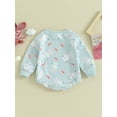 thumbnail image 4 of vera natura Baby Girls Sweatshirt Romper Easter Bunny Print Long Sleeve Jumpsuits Clothes, 4 of 8