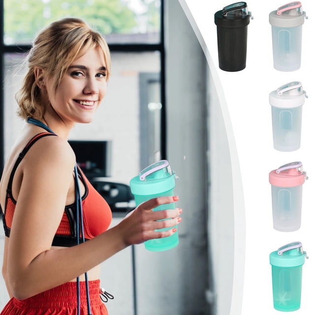 Bote de proteína 300ML | Vaso deportivo portátil con báscula, agitador incorporado, tapa abatible a prueba de fugas, plástico fácil de limpiar | Mezclador portátil para bebidas fitness