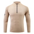 thumbnail image 2 of pstuiky manga larga de hombre, Camiseta deportiva ligera y transpirable de color sólido con cremallera y cuello alto de manga larga para hombre Tops de hombre xl, 2 of 3