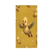 Bath Towel Single-Sided Printed Highly Absorbent Soft Quick Towel for Bathroom Spa Gym & Sports Flying Duckling Seamless Illustration