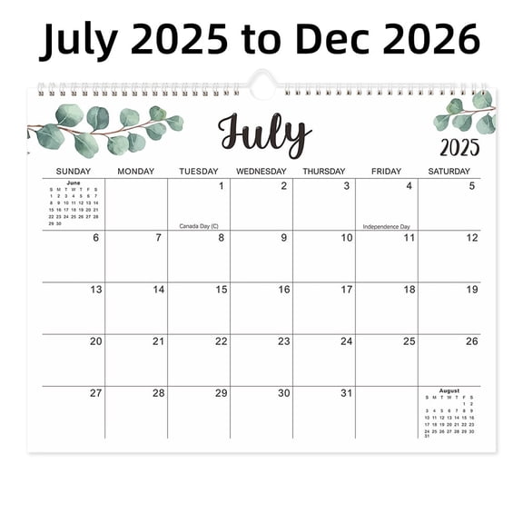 Wall Calendar, July 2025 to Dec 2026, 18-Month Planner with Large Blocks, 14.8'' x 11.5''