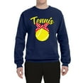 thumbnail image 2 of Wild Bobby, Tennis Mom Cute Bow Ribbon Tennis Ball, Mother's Day, Unisex Crewneck Graphic Sweatshirt, Navy, 2XL, 2 of 3
