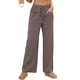 thumbnail image 1 of Amzcrzy Pantalones Mujer A Rayas Informales Cintura Alta Cordón Elástico Tipo Bóxer Cómodos Holgados Anchos Con Bolsillos Tallas S-2XL Beige, 1 of 8