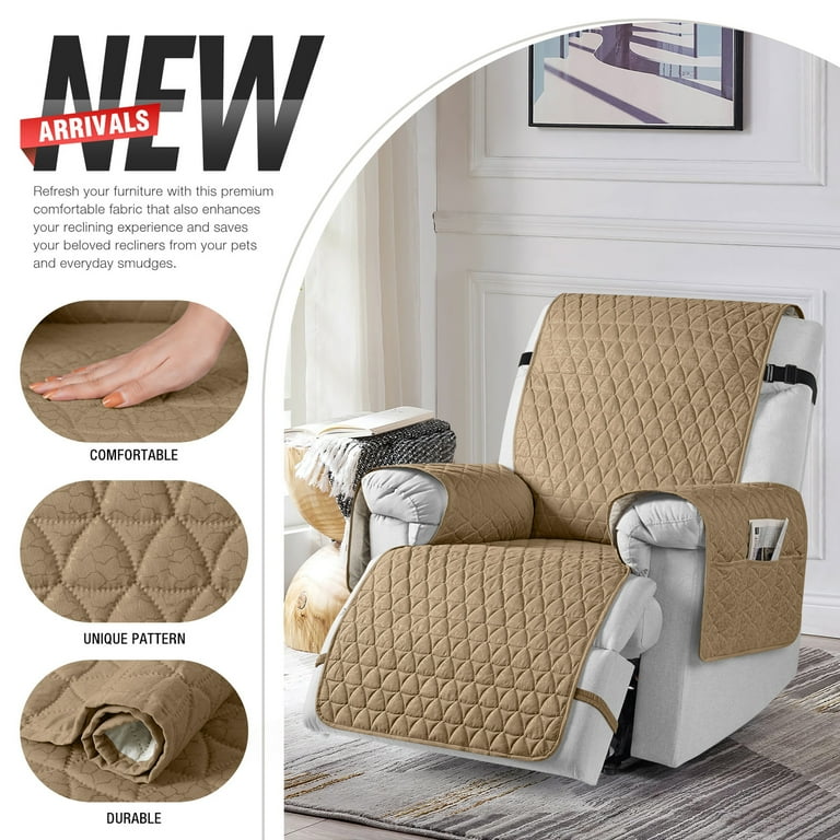 TAOCOCO 100 Waterproof Recliner Cover Anti Slip Reclining Chair Slipcover Recline Sofa Cover with Non Slip Granule Camel Walmart