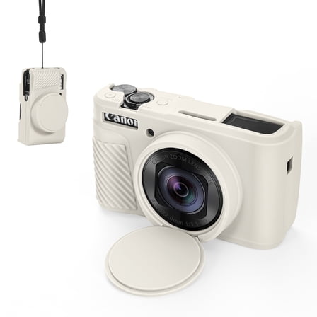 Universal Shockproof Silicone Case Cover for Canon SX740 HS & SX730 HS Cameras-Beige