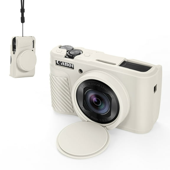 Universal Shockproof Silicone Case Cover for Canon SX740 HS & SX730 HS Cameras-Beige