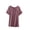 Silver, variant on Women's Model Ruffle Trim Short Sleeve Shirts Summer Loose Plain Pleated Crew Neck Tops Silver