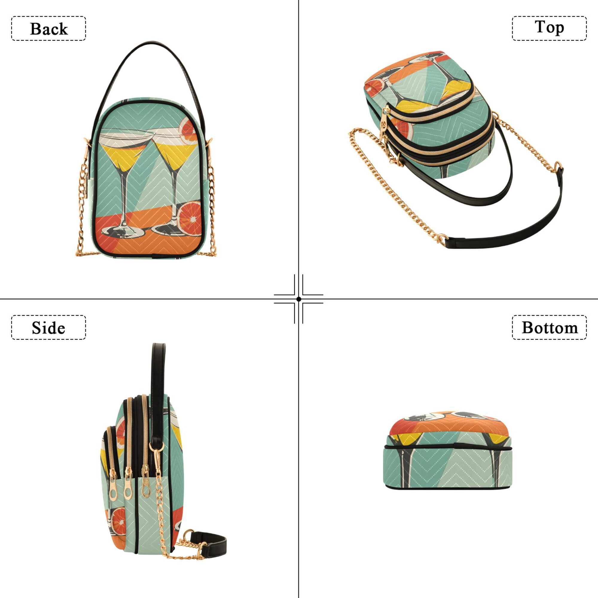 FORMRS Crossbody Bag for Women Quilted Travel Shoulder Cell Phone Purse with Chain Strap Handbag, Green Glasses
