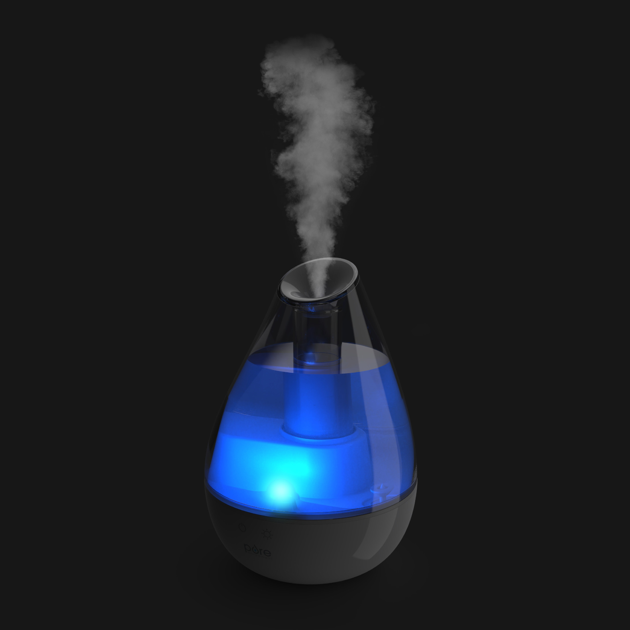 Pure Enrichment MistAire Drop Ultrasonic Humidifier with Night Light, White