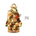 thumbnail image 3 of Hvmvliv Mini Christmas Tree Mini Small Little Tabletop Christmas Tree 17 Inch Decorations with Ornaments Tree Base and Multi-Colored Lights,Artificial Green Tree Gold, 3 of 5