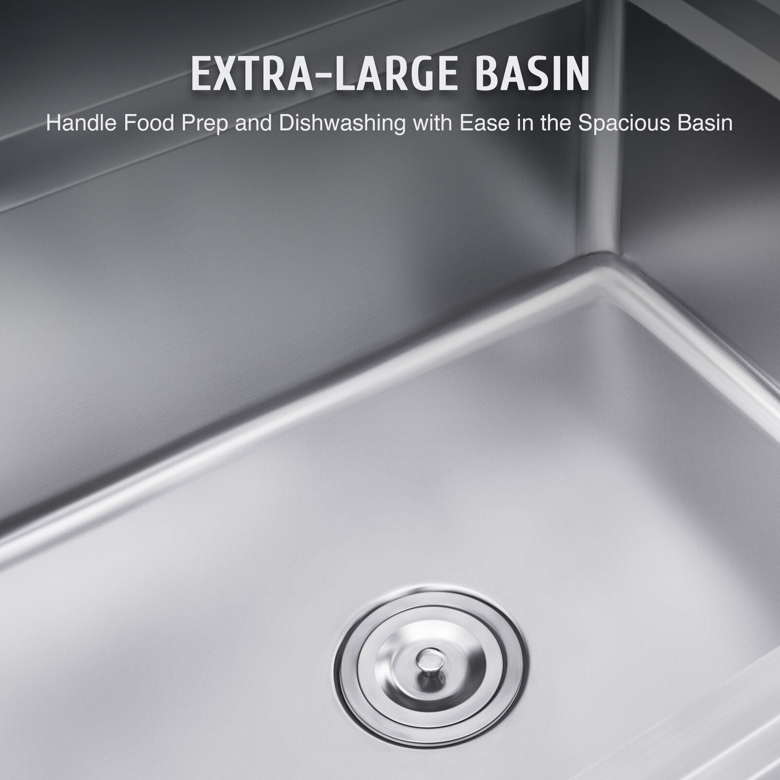 FETCOI Commercial Kitchen Sink Stainless Steel Catering Dishwash Bowl Basin Unit Table