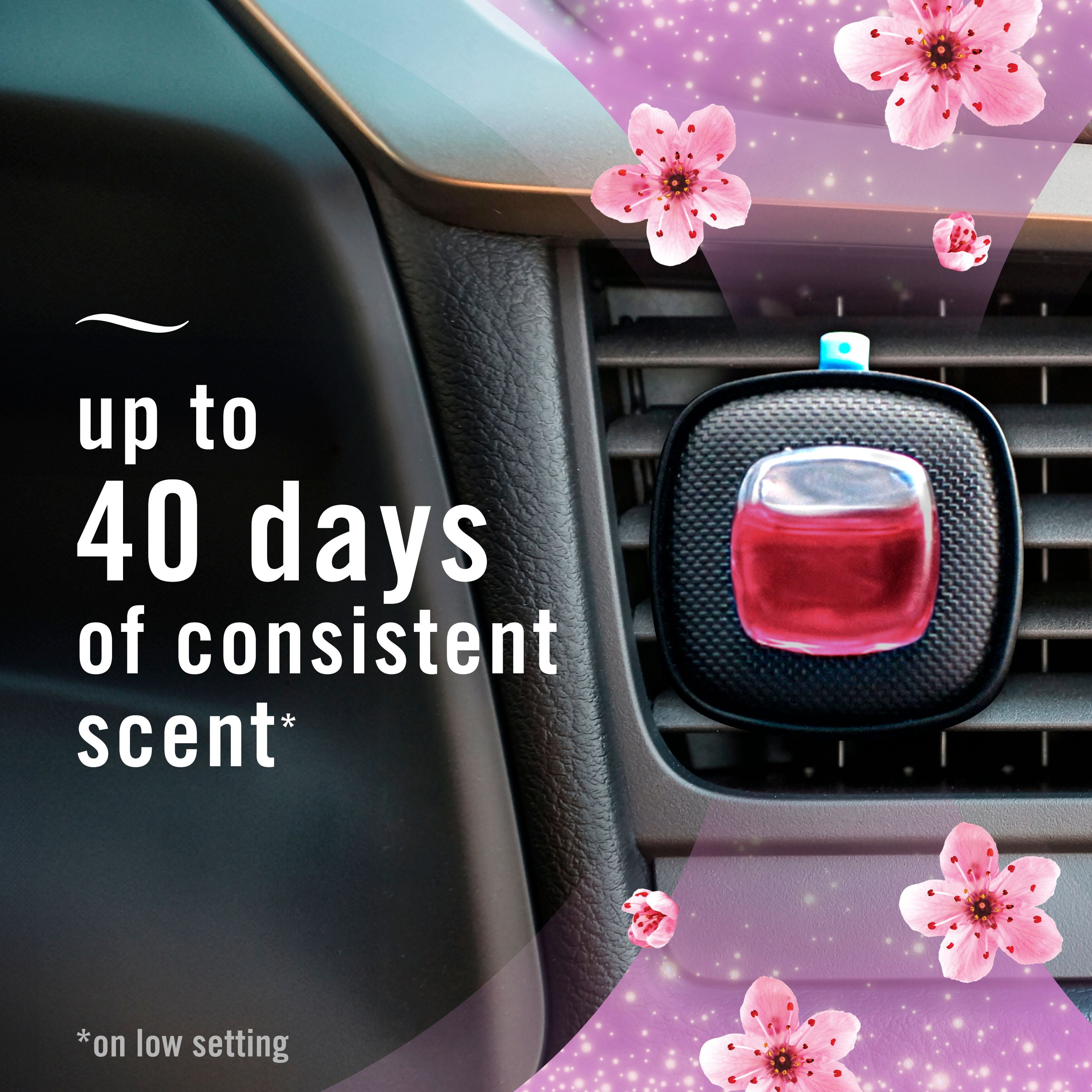 Febreze AUTO Air Freshener, Odor-Fighting Automotive Vent Clip, Cherry Blossom Scent, 2.1 Count