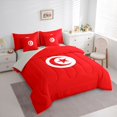 thumbnail image 2 of Manfei Tunisia Flag 7-Piece King Bedding,International Culture King Bed in a Bag,Red White,Light Gray Reversible, 2 of 7