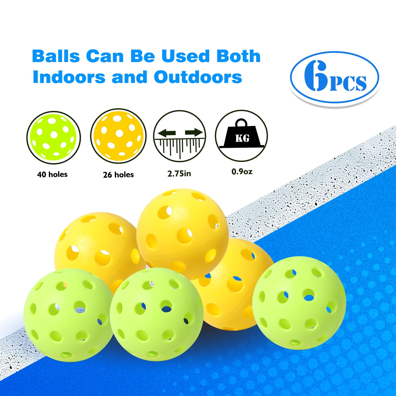GSE Games & Sports Expert Hardwood Pickleball Paddle Set, Lightweight Pickleball Rackets with Pickleball and Carry Bag. Great for School, Community Center, Athletic Club - 4 Paddles / 6 Balls