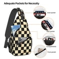 thumbnail image 3 of Sling Bag for Men, khaki black checkered Fanny Pack Crossbody Bags Shoulder Chest Bag, Small Gym Bag Anti Theft Crossbody Backpack Daypack for Travel Sports Running Hiking, 3 of 7