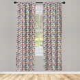thumbnail image 3 of Ambesonne Dinosaur Curtains, Funny Monsters Cartoon, Pair of 28"x95", Multicolor, 3 of 5