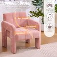 thumbnail image 6 of S-HOME Modern Minimalist Casual Single Armchair Living Room, Bedroom, Office Area Chair Padded Armchair Nordic Style Casual Seating, Pink, 6 of 17