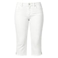 thumbnail image 4 of Daznico Women's High Waist Stretch Denim Fit Side Slit Hem Capri Jeans Breathable Casual Everyday Trousers,3XL, 4 of 4