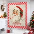 thumbnail image 4 of Christmas Santa Shower Curtains for Bathroom, Red Plaid Buffalo Snowflake Xmas Berry Waterproof Fabric Shower Curtain, Decorative Bathroom Curtain for Bathtub, 36"x72", No Hooks Included, 4 of 9