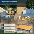 thumbnail image 4 of UDPATIO Aluminum Patio Furniture Set, Modern Metal Outdoor Patio Furniture, 5 Pcs Patio Conversation Sets with Wood Top Armrest & Table for Poolside, Deck, Black&blue (Included Waterproof Covers), 4 of 7