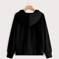 thumbnail image 2 of Sweatshirts for Women Trendy Zip Up Winter Comfy Hooded Long Sleeve Blouson Cold Shoulder Hoody Floral Leisure Cotton Hoodies(Black,M), 2 of 5