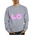 thumbnail image 1 of Sudaderas sin capucha para hombre, estilo casual, a la moda, con cuello redondo, estampado, de manga larga, blusas de manga larga y cuello redondo, blusas de poliéster para hombre, 1 of 3