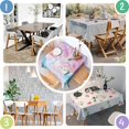 thumbnail image 4 of 52x52in(132x132cm) Square Tablecloth, Waterproof Polyester Table Cover, Wrinkle Resistant & Washable Fabric for Dining, Kitchen, Picnic, Turquoise Marble Pattern, 4 of 6