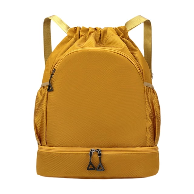 Mochila deportiva con cordón y compartimento para zapatos, bolsa de deporte de viaje, mochila, bolsa impermeable para año Nuevo, atletismo, fútbol, Caqui