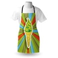 thumbnail image 3 of Art Apron Hand Drawn Ice Cream on Cone with Colorful Rays Coming out from the Middle, Unisex Kitchen Bib Apron with Adjustable Neck for Cooking Baking Gardening, Lime Green Multicolor, by Ambesonne, 3 of 3
