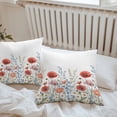thumbnail image 6 of Throw Pillow Covers 16x16 Inch Set of 2, Red Flower Waterproof Outdoor Pillow Covers, Botanical Blue Plant Pink Garden Poppy Floral Decorative Cushion Pillowcases for Couch, Sofa, Bed, Garden, Patio, 6 of 9
