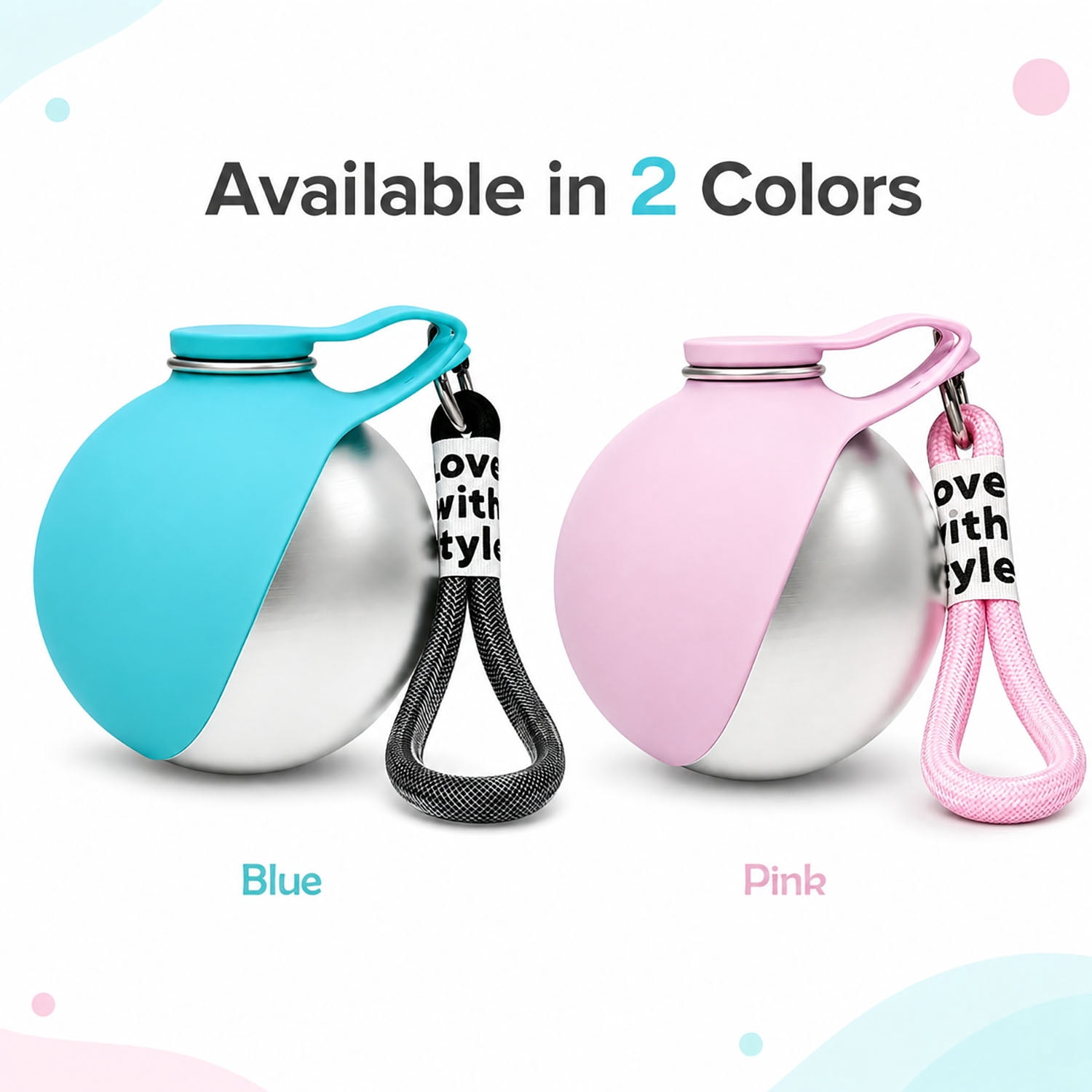 Pawsip Stainless Steel Travel Bottle, Foldable Pet Water Bottle, Portable Dog Water Bottle for Small Dog Walking, Hiking & Travel, Leak-Proof & Compact Dog Travel
