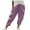 Purple, variant on Pantalon Décontracté Femme Fashion Print Wide Leg Pants with Pocket Elastic Waist Loose Ankle Length Trousers Women Linen Pants Blue XXL