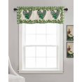 thumbnail image 3 of St. Patrick's Day Linen Curtain Valance for Bedroom/Bathroom/Kitchen/Office/Living/Dining Room Windows,Stripes Plant Love Buffalo Plaid Green Pocket Topper Drapes Decorative Cafe Drapery Panel 42x18, 3 of 6