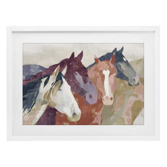 Stupell Industries Modern Calm Horses Abstraction White Framed Print Under Glass, 20 x 14, by Chromatic Storm Studio