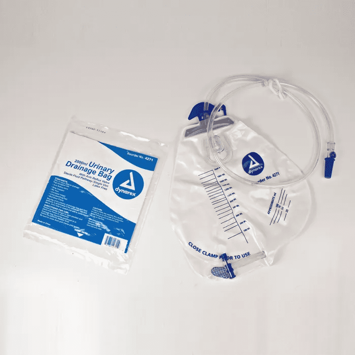 Dynarex Urinary Drainage Bag 00 Ml Vinyl 2 Pack Walmart Com