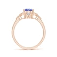 thumbnail image 2 of ANGARA Natural Vintage Style Oval 1.25 ct Tanzanite Ring with Diamonds in 14K Rose Gold for Women (Size-8x6mm) | December Birthstone, Anniversary, Jewelry Gift for Women | Natural Tanzanite Ring, 2 of 9