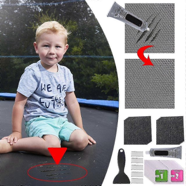 Kit de reparación de parches para trampolines que repara agujeros o rasgaduras en colchones de trampolines, 1 ml
