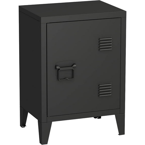 Nightstand Modern End Side Table Steel Bedside Storage Cabinet with Shelf Easy Assembly for Living Room Bedroom