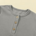 thumbnail image 4 of LIJCC Boys Short Sleeve Shirt with 3 Button, Henley Shirt for Boys & Girls Without Collar , Polo Shirt Without Collar(Grey,9-10 Years), 4 of 9
