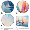 thumbnail image 3 of Designart Large Boat Sailing framed wall Art, Sailboat Abstract Coastal Euphony I , Boat Sailing framed wall art decor, Multi-Color Modern White Framed Wall Art, White Color Frame, 3 of 5