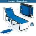 thumbnail image 3 of Costway Patio Folding Chaise Lounge with 4-Level Backrest Side Pocket & Detachable Headrest, 3 of 8