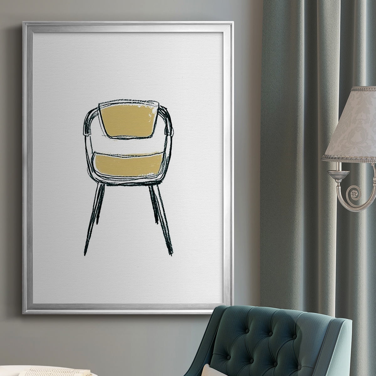Take a Seat II Premium Framed Print, in Gold, Black, or Silver - Ready to Hang